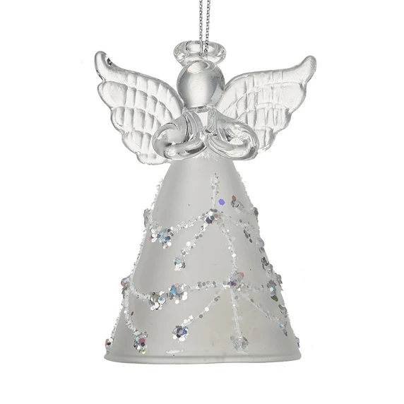 Frosted Angel Glass Hanging Decoration