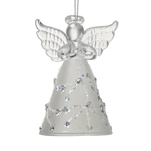 Frosted Angel Glass Hanging Decoration