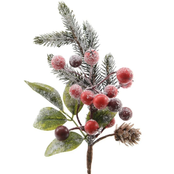 Frosted Berries Artificial Foliage Stem