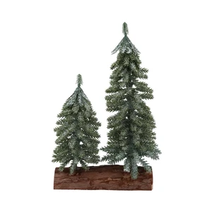 Frosted Fir Trees Table Decoration - Two Trees