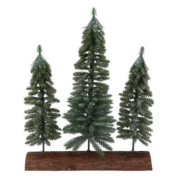 Frosted Fir Trees Table Decoration - Three Trees