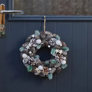 Frosted Pine Artificial Wreath - 30cm