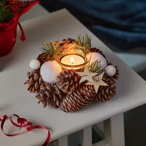 Frosted Pine Candle Holder - Solo