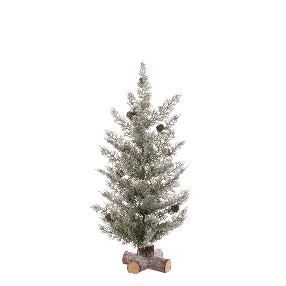 Frosted Pine Log Base Tree 60cm
