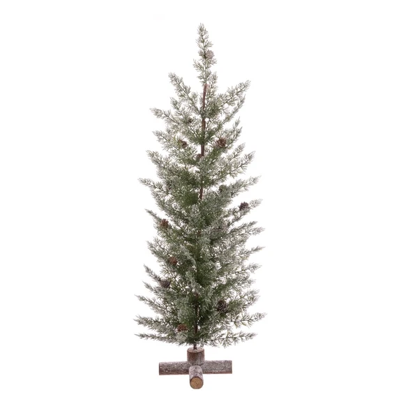 Frosted Pine Log Base Tree 90cm