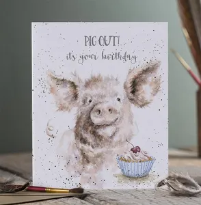 Pig Out Birthday Card - image 1