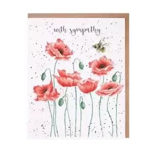 Poppies And Bee Sympathy Card - image 2