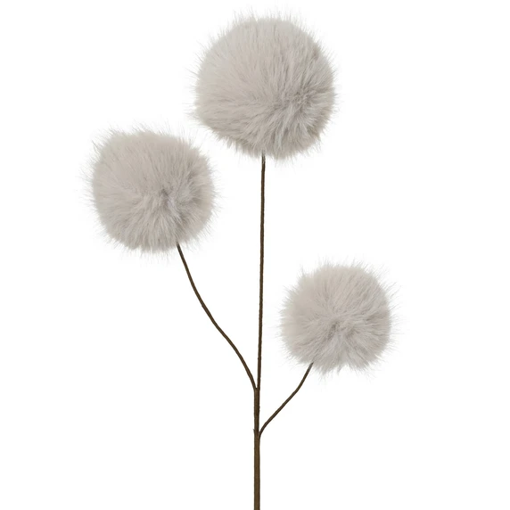 Furry Pompom Stem - Cream