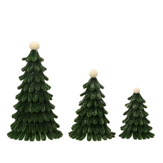 Fuzzy Shimmering Christmas Tree Set