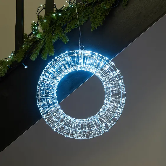 Galaxy Wreath Cool White - 40cm