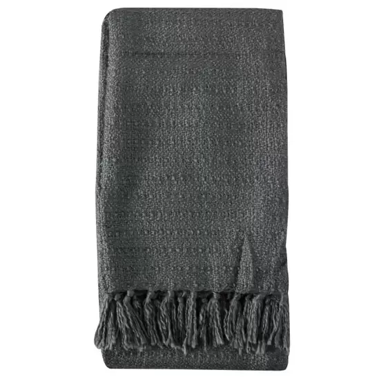 Textured Acrylic Throw - Grey