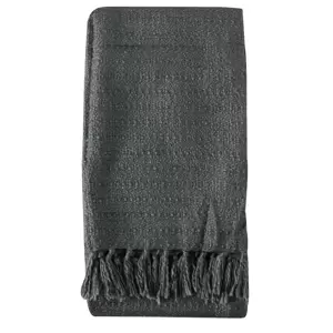 Textured Acrylic Throw - Grey