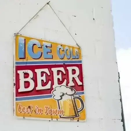 Garden Sign Corrugated Ice Cold Beer