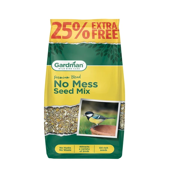 Gardman No Mess Seed Mix 1.6kg + 25% Extra Free