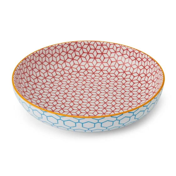 Geometric Blue Coupe Bowl - image 1