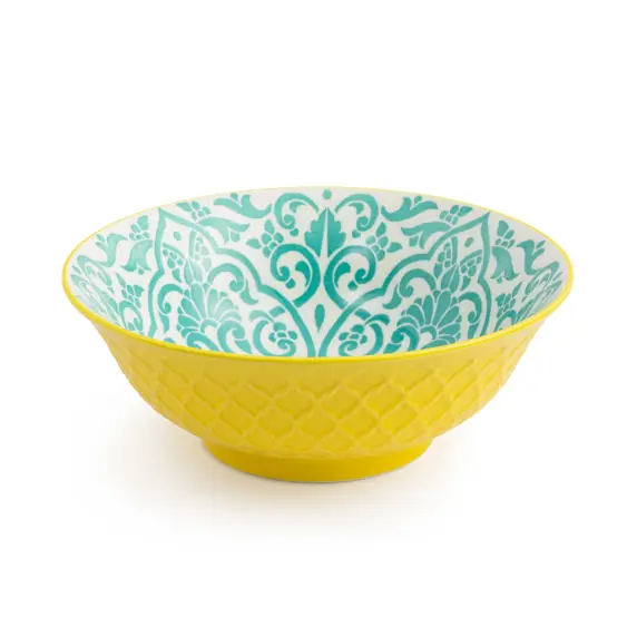 Geometric Yellow Ramen Bowl - image 1