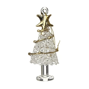 Glass & Gold Christmas Tree Hanging Decoration