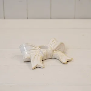 Glazed Long Bow Candle Holder