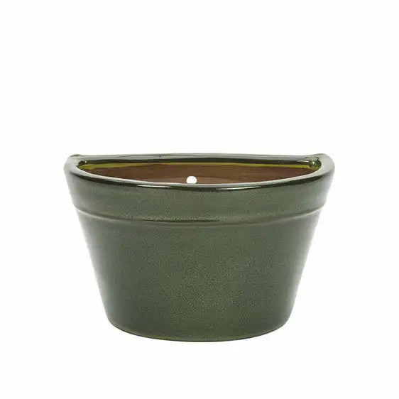 Glazed Green Wall Pot 20cm