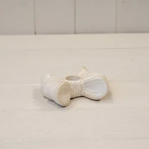 Glazed Double Bow Candle Holder