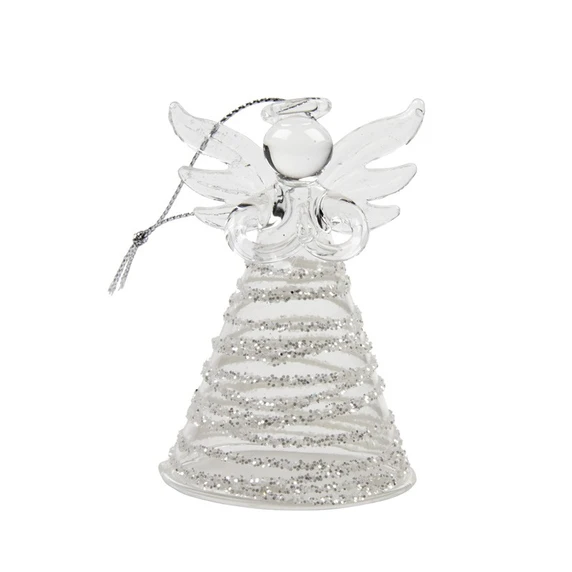 Glitter Angel Glass Hanging Decoration
