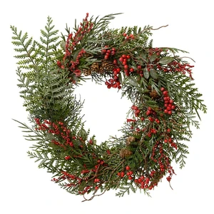 Glitter Berries Artificial Wreath - image 1