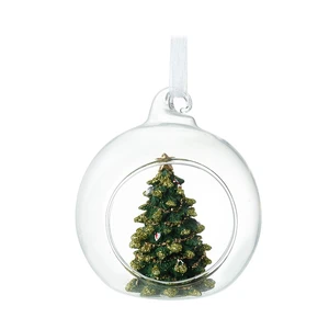 Glitter Christmas Tree Glass Bauble