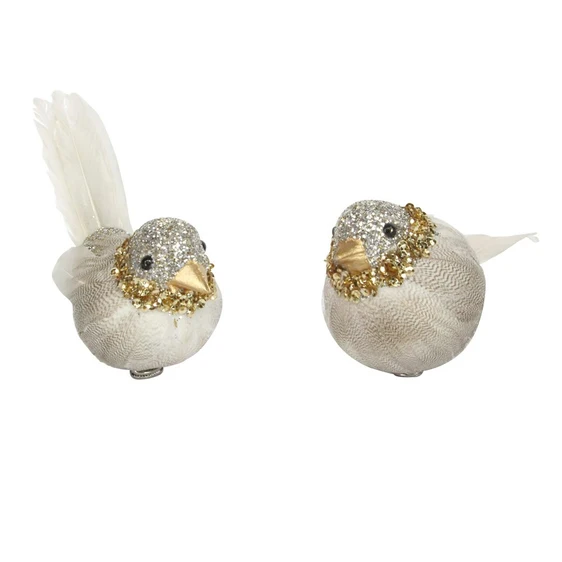 Glitter Feathered Bird Tree Clip