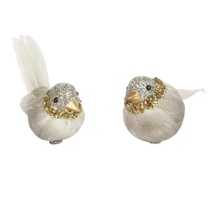 Glitter Feathered Bird Tree Clip