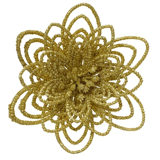 Glitter Flower Tree Clip Set - Gold - image 2