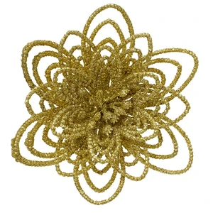 Glitter Flower Tree Clip Set - Gold - image 2