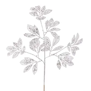 Glitter Leaves Decorative Spray