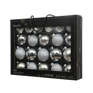 Glitter, Matt & Shiny Bauble Mix Set - Silver - image 2