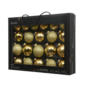 Glitter, Matt & Shiny Bauble Mix Set - Gold - image 2