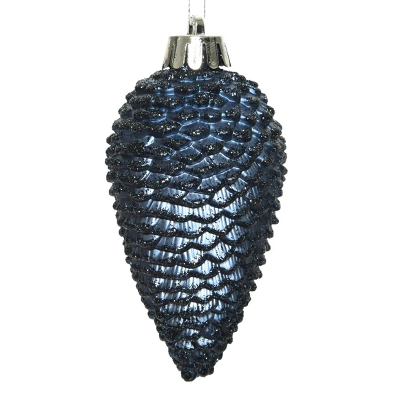Glitter Pinecone Bauble Set - Night Blue - image 1