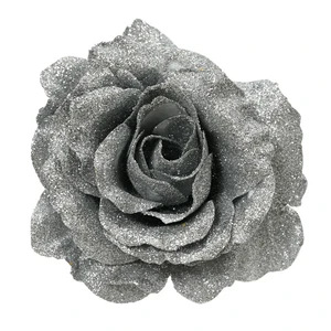 Glitter Rose Tree Clip - Silver
