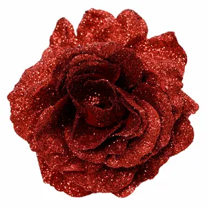 Glitter Rose Tree Clip - Red