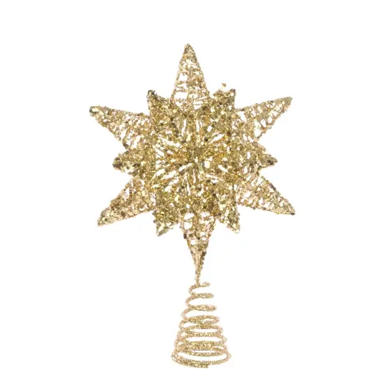 Glitter Star Christmas Tree Topper - Silver
