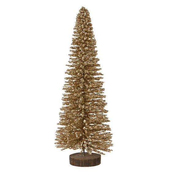 Glitter Tree Decoration - Gold