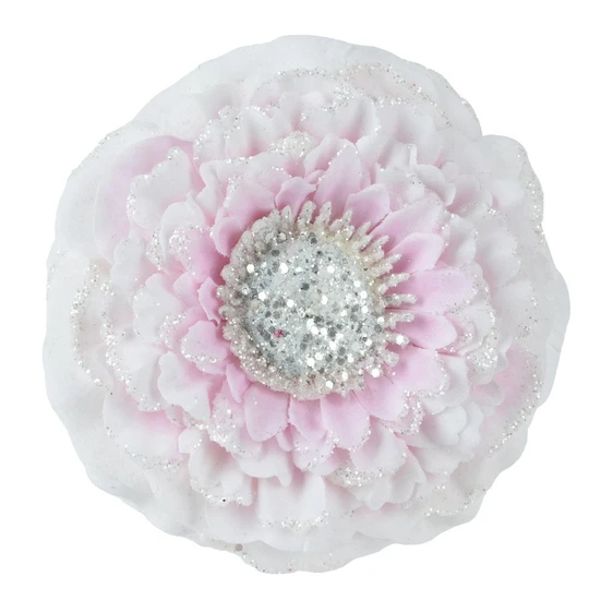 Glitter Zinnia Tree Clip - Blush