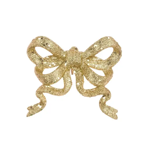 Glittered Bow Clip - Red - image 1