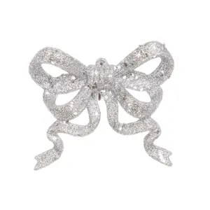 Glittered Bow Clip - Red - image 3