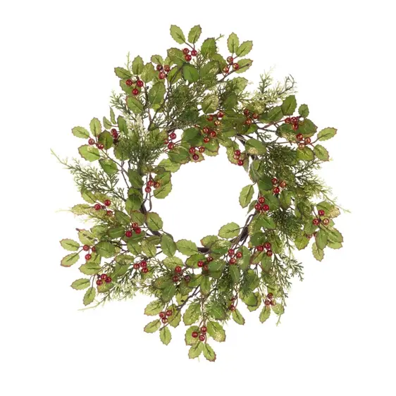 Glittered Holly Candle Ring