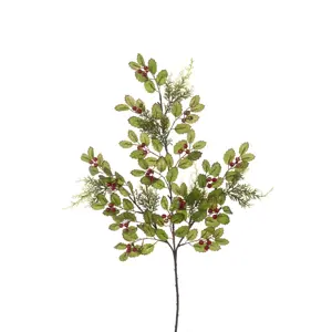 Glittered Holly Stem