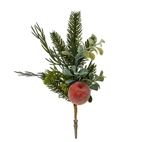 Glittering Apple Artificial Foliage Clip