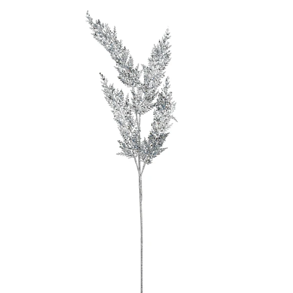 Glittering Foliage Artificial Stem - Cool Blue