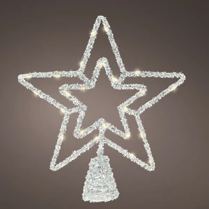 Glittering Star Christmas Tree Topper - Silver