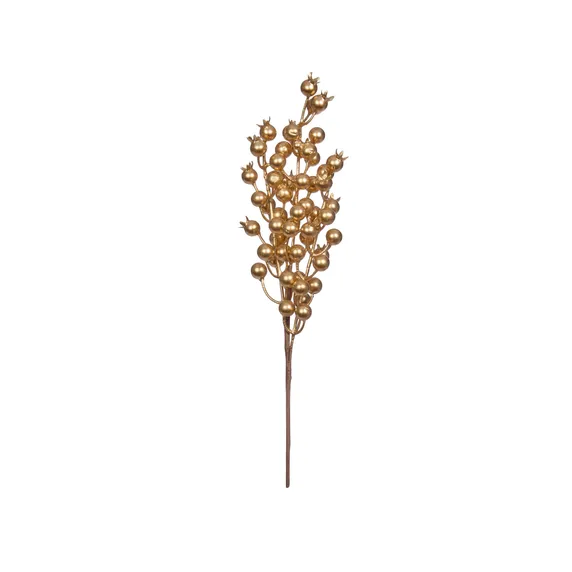 Gold Berries Decorative Stem - 30cm