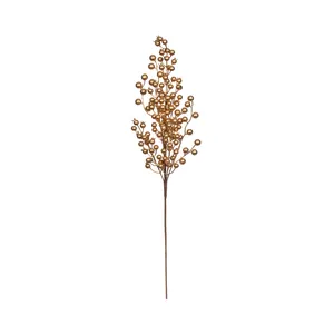 Gold Berries Decorative Stem - 60cm