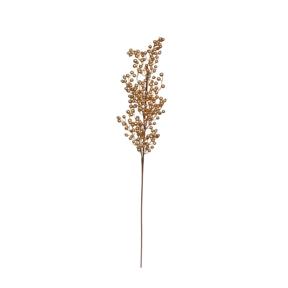 Gold Berries Decorative Stem - 90cm